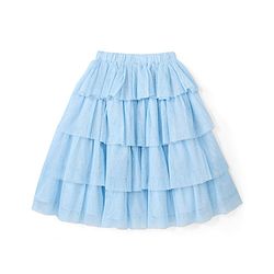 Babyhug Sleeveless Woven Sequenced Choli With Glitter Net Tiered Lehenga With Dupatta  - Aqua