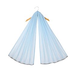 Babyhug Sleeveless Woven Sequenced Choli With Glitter Net Tiered Lehenga With Dupatta  - Aqua
