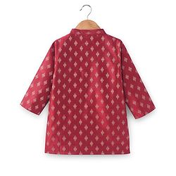 Babyhug Woven Full Sleeves Brocade Kurta & Pyjama Set - Maroon