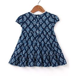 Babyhug Cotton Half Sleeves Printed Kurti With Leggings And Dupatta- Indigo