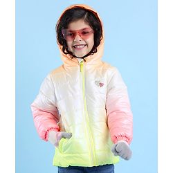 Babyhug Full Sleeves Hooded Jacket with Heart Patch - Pink