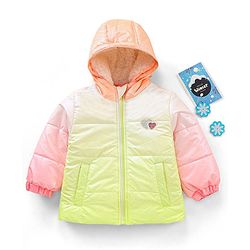 Babyhug Full Sleeves Hooded Jacket with Heart Patch - Pink