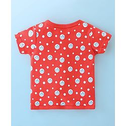 Babyhug 100% Cotton Half Sleeves Vests Boat & Kitty Print Pack of 3- Peach White & Red