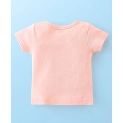 Babyhug 100% Cotton Half Sleeves Vests Boat & Kitty Print Pack of 3- Peach White & Red
