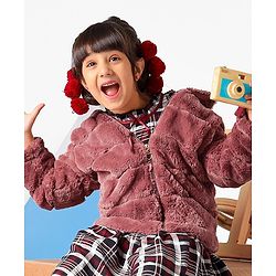 Babyhug Full Sleeves Solid Hooded Jacket- Maroon