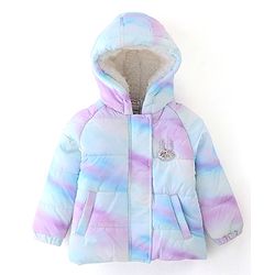 Babyhug Full Sleeves Tie Dye Woven Hoodie - Purple & Blue