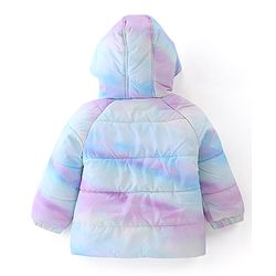 Babyhug Full Sleeves Tie Dye Woven Hoodie - Purple & Blue