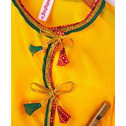 Babyhug Woven Full Sleeves Jamna Set with Forehead Cap & Waistband - Yellow