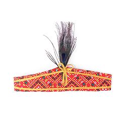Babyhug Woven Full Sleeves Jamna Set with Forehead Cap & Waistband - Orange