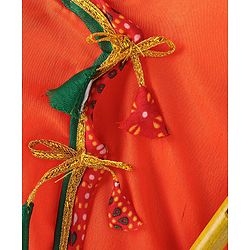 Babyhug Woven Full Sleeves Jamna Set with Forehead Cap & Waistband - Orange