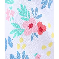 Babyhug 100% Cotton Knit Sleeveless Onesie Floral Print - White