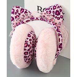Babyhug Ear Muffs Leopard Design - Pink