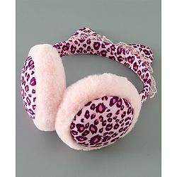 Babyhug Ear Muffs Leopard Design - Pink