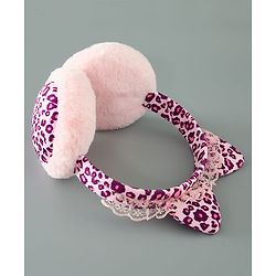 Babyhug Ear Muffs Leopard Design - Pink