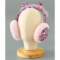Babyhug Ear Muffs Leopard Design - Pink
