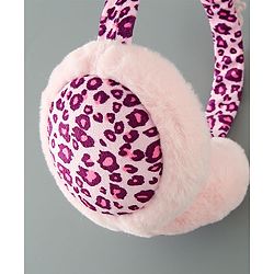 Babyhug Ear Muffs Leopard Design - Pink