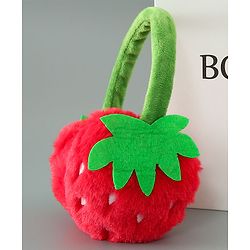 Babyhug Ear Muffs with Strawberry Design - Red & Green