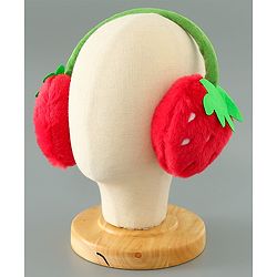 Babyhug Ear Muffs with Strawberry Design - Red & Green
