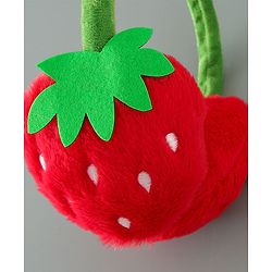 Babyhug Ear Muffs with Strawberry Design - Red & Green