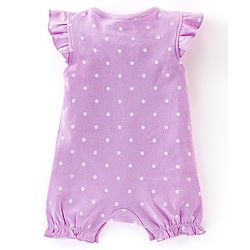 Babyhug 100% Cotton Frill Sleeves Romper Dot & Popsicle Print Pack of 2- Pink & Purple