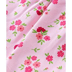 Babyhug Frill Sleeves 100% Cotton Romper Floral Print - Pink
