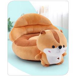 Babyhug Cat Shaped Soft Seat - Brown & White