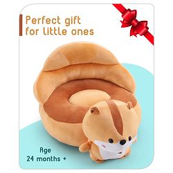 Babyhug Cat Shaped Soft Seat - Brown & White