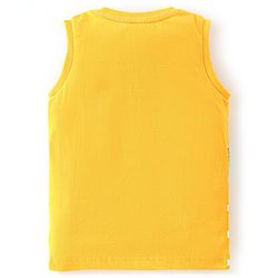 Babyhug Cotton Jersey Knit Sleeveless Striped T-Shirt with Croc Print - Yellow