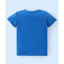 Babyhug Cotton Jersey Half Sleeves Striped T-Shirts with Text Print - Blue & White