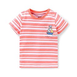 Babyhug Cotton Half Sleeves T-Shirts Pack of 7 with Crab & Boat Print - Yellow & Blue