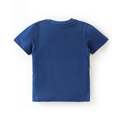 Babyhug Cotton Jersey Knit Half Sleeves T-Shirt with Panda Print - Navy Blue