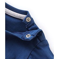 Babyhug Cotton Jersey Knit Half Sleeves T-Shirt with Panda Print - Navy Blue