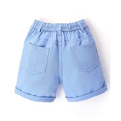 Babyhug Twill Woven Mid Thigh Shorts Boat Print - Blue