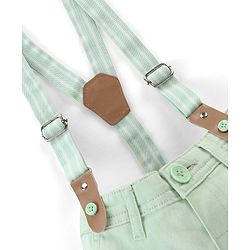 Babyhug Cotton Mid Thigh Shorts with Suspender - Blue
