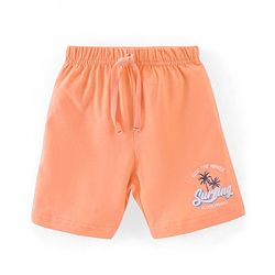 Babyhug Cotton Jersey Knit Mid Thigh Length Shorts Stripes & Marble Print Pack of 3 - Orange & Blue