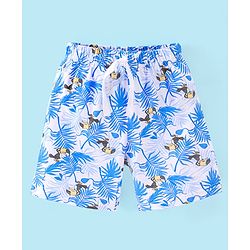 Babyhug Cotton Jersey Knee Length Shorts Tropical Toucan Bird Print -  Blue