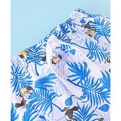 Babyhug Cotton Jersey Knee Length Shorts Tropical Toucan Bird Print -  Blue