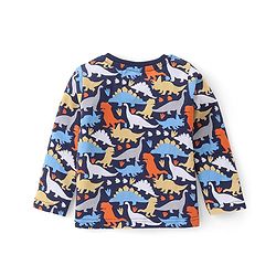 Babyhug Cotton Full Sleeves Night Suit Dino Print- Navy Blue