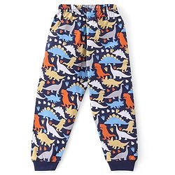 Babyhug Cotton Full Sleeves Night Suit Dino Print- Navy Blue