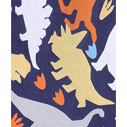 Babyhug Cotton Full Sleeves Night Suit Dino Print- Navy Blue