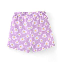 Babyhug Cotton Jersey Knit Mid Thigh Length Shorts Floral & Dot Print Pack of 3 - Pink Purple & Yellow