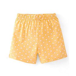 Babyhug Cotton Jersey Knit Mid Thigh Length Shorts Floral & Dot Print Pack of 3 - Pink Purple & Yellow