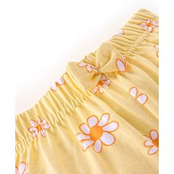 Babyhug Cotton Jersey Knit Floral and Polka Dots Printed Shorts with Bow Applique Pack of 2 - Yellow & Orange