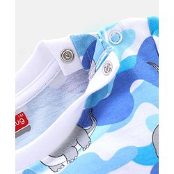Babyhug Cotton Knit Full Sleeves Night Suit Dino Print - Blue & White
