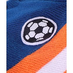Babyhug Knit Full Sleeves Striped Sweater - Orange & Blue