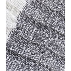 Babyhug Knit Full Sleeves Stripe Print Sweater - White & Grey