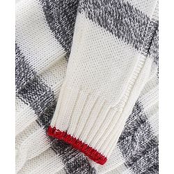 Babyhug Knit Full Sleeves Stripe Print Sweater - White & Grey