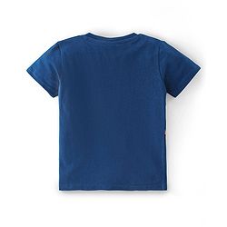 Babyhug Cotton Half Sleeves T-Shirt Football Print - Blue
