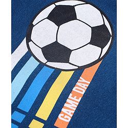 Babyhug Cotton Half Sleeves T-Shirt Football Print - Blue