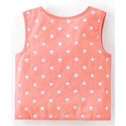 Babyhug 100% Cotton Woven Sleeveless Jhablas Star Print Pack of 5 - Pink Green & Blue